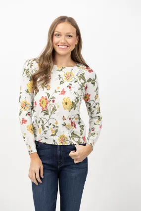 J. Society Floral Sweater in Silver