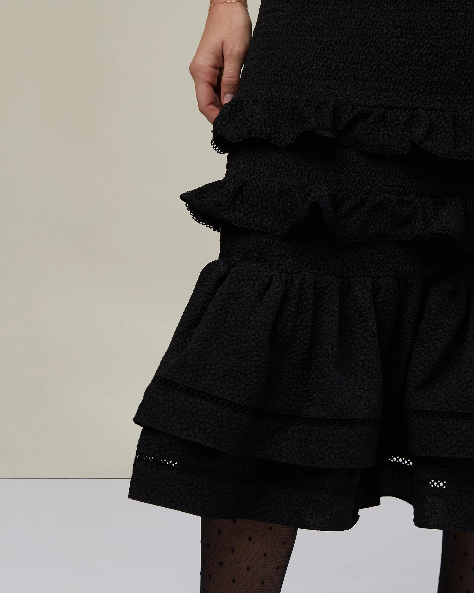 Jaquard Smocked Midi Dress