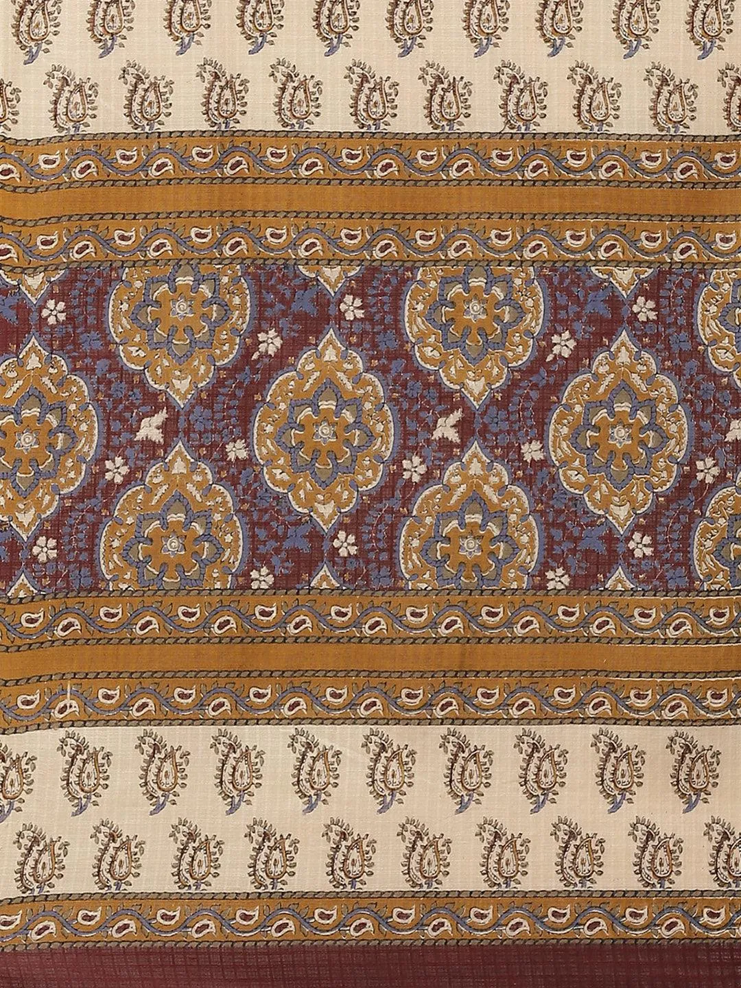 Jashvi  Brown Cotton Straight Kurta Pant Set With Dupatta