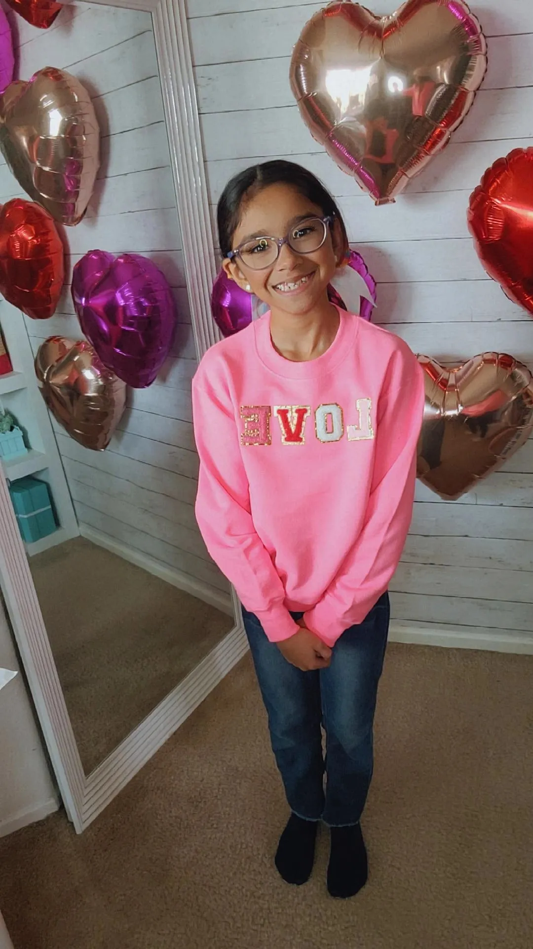 Kids Love Patch Letters Sweater