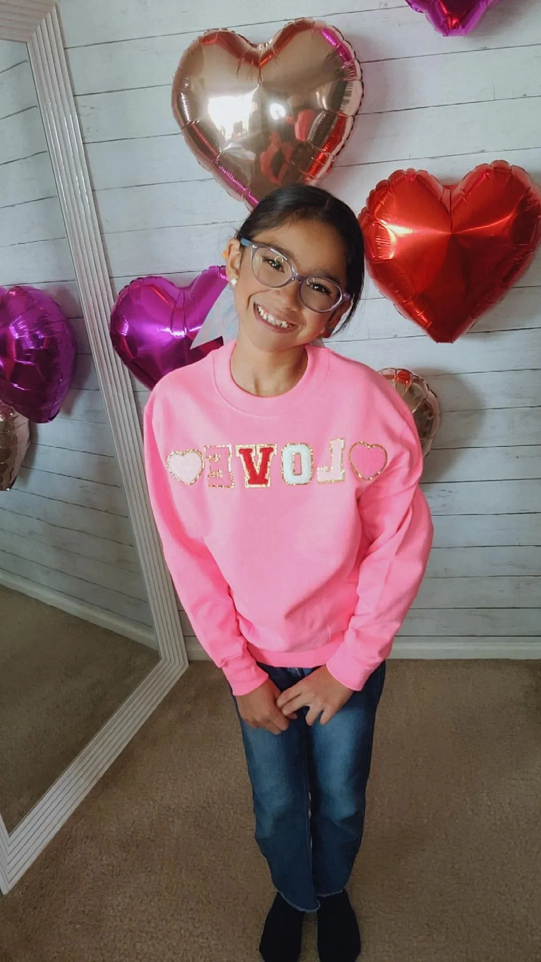 Kids Love Patch Letters Sweater