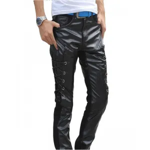 Lace-up Ambition Male Leather Pants