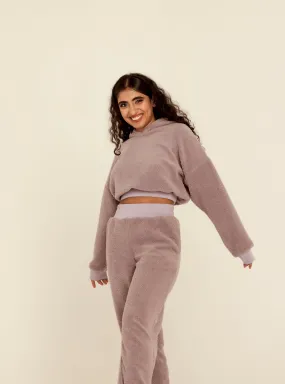 Lucy Lavender Teddy Cropped Sweatshirt