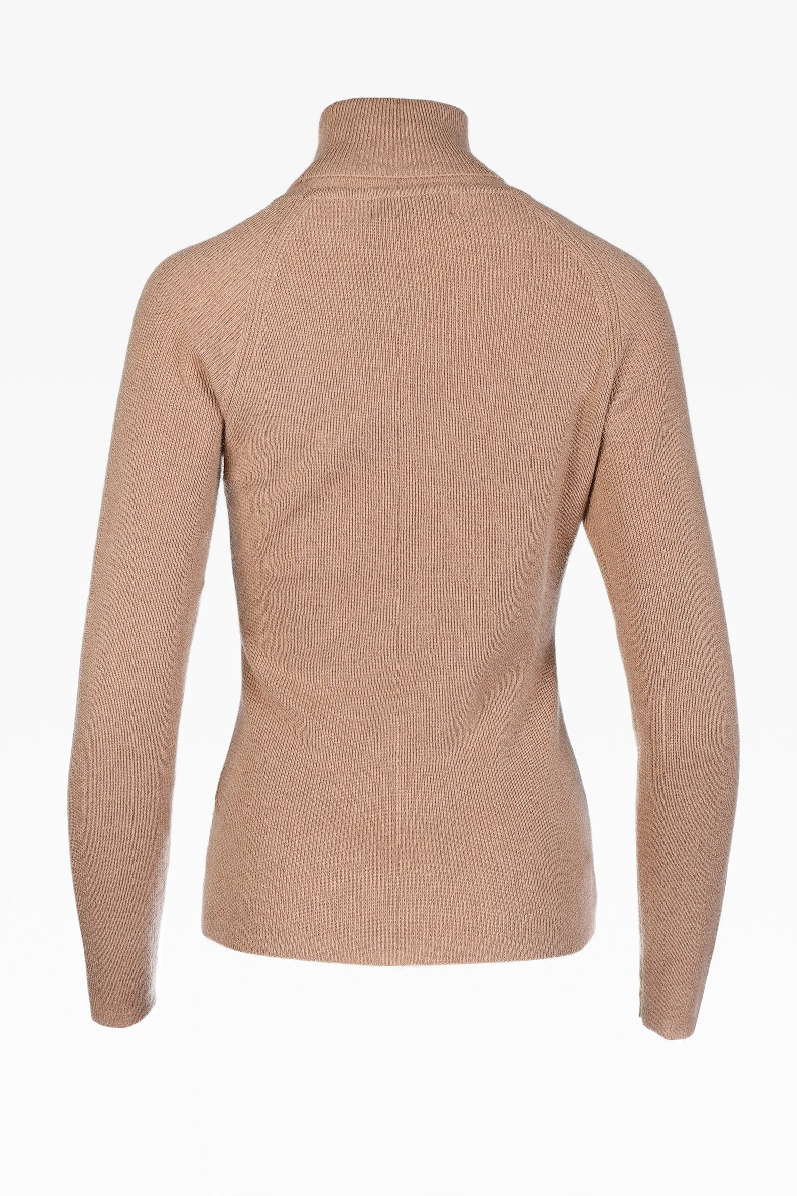 Luna Ladies Cashmere Roll Polo in Hazel Beige