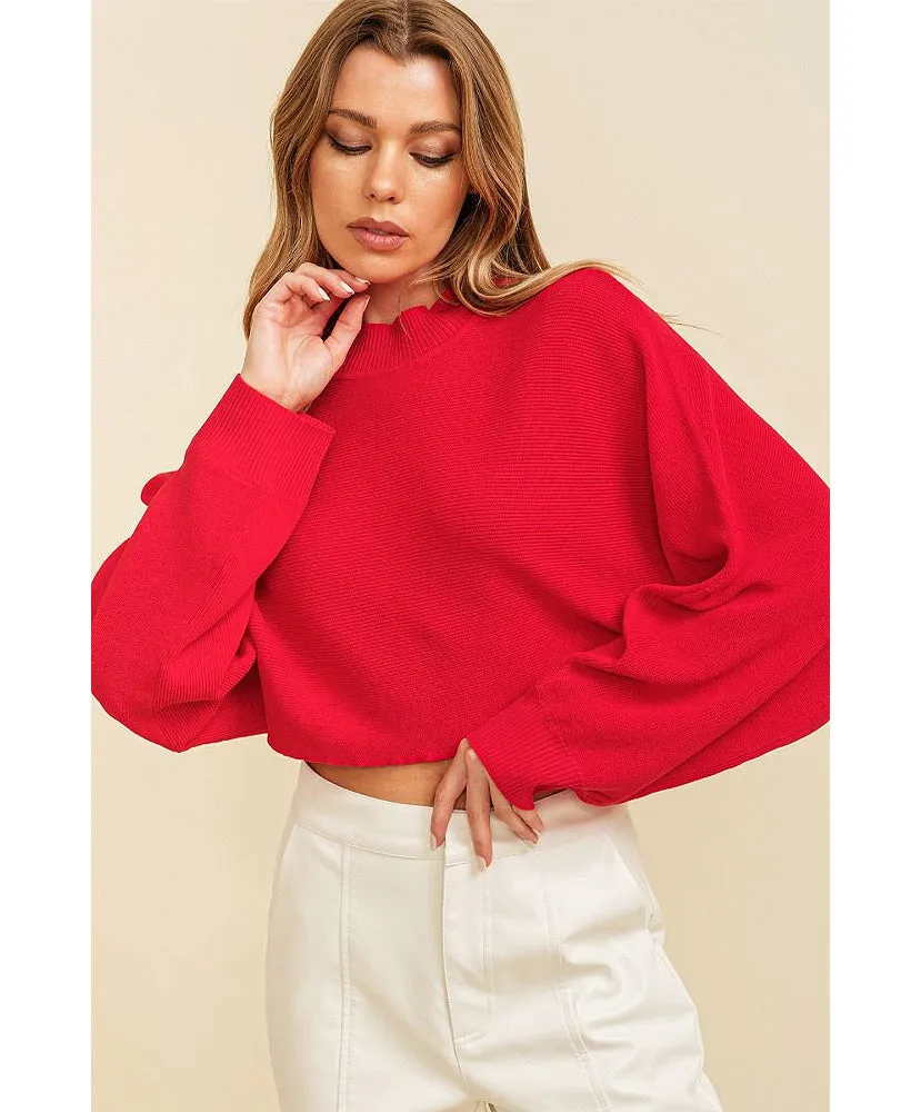 Maddie Mock Neck Cropped Sweater