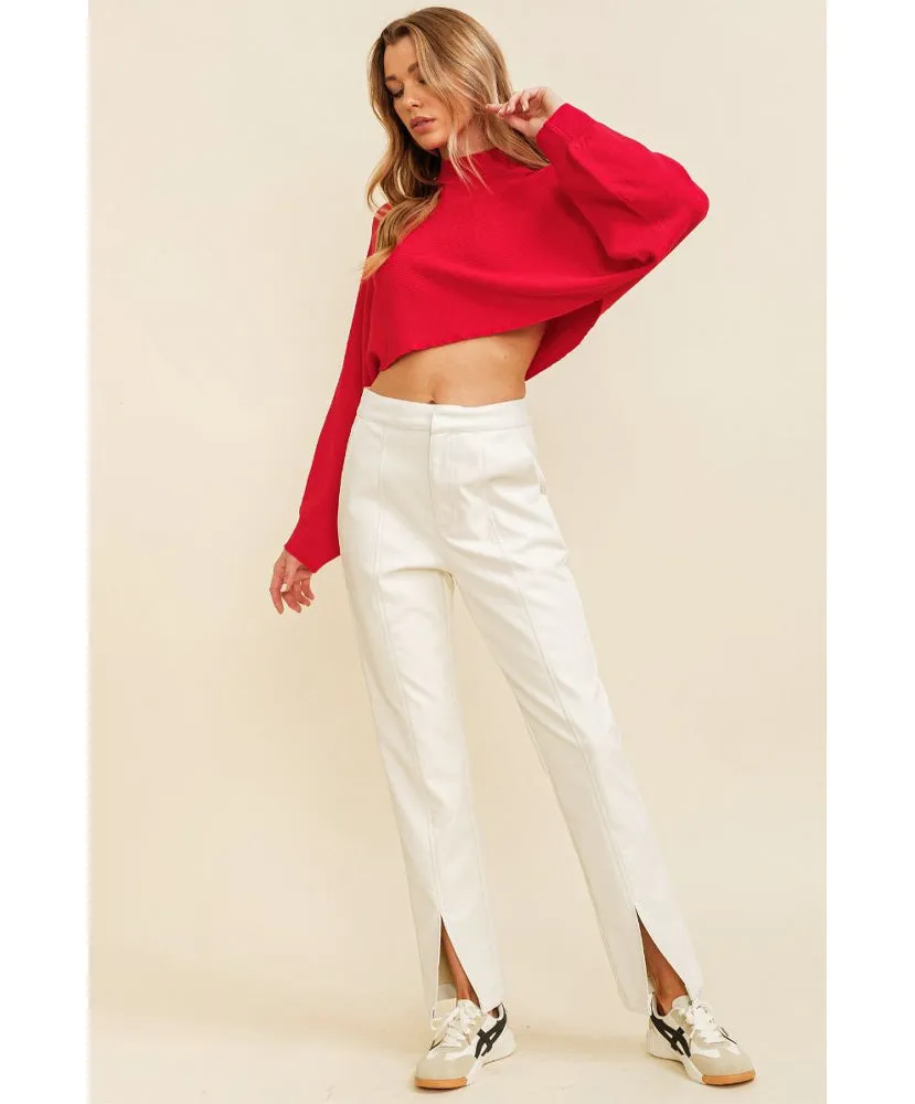 Maddie Mock Neck Cropped Sweater