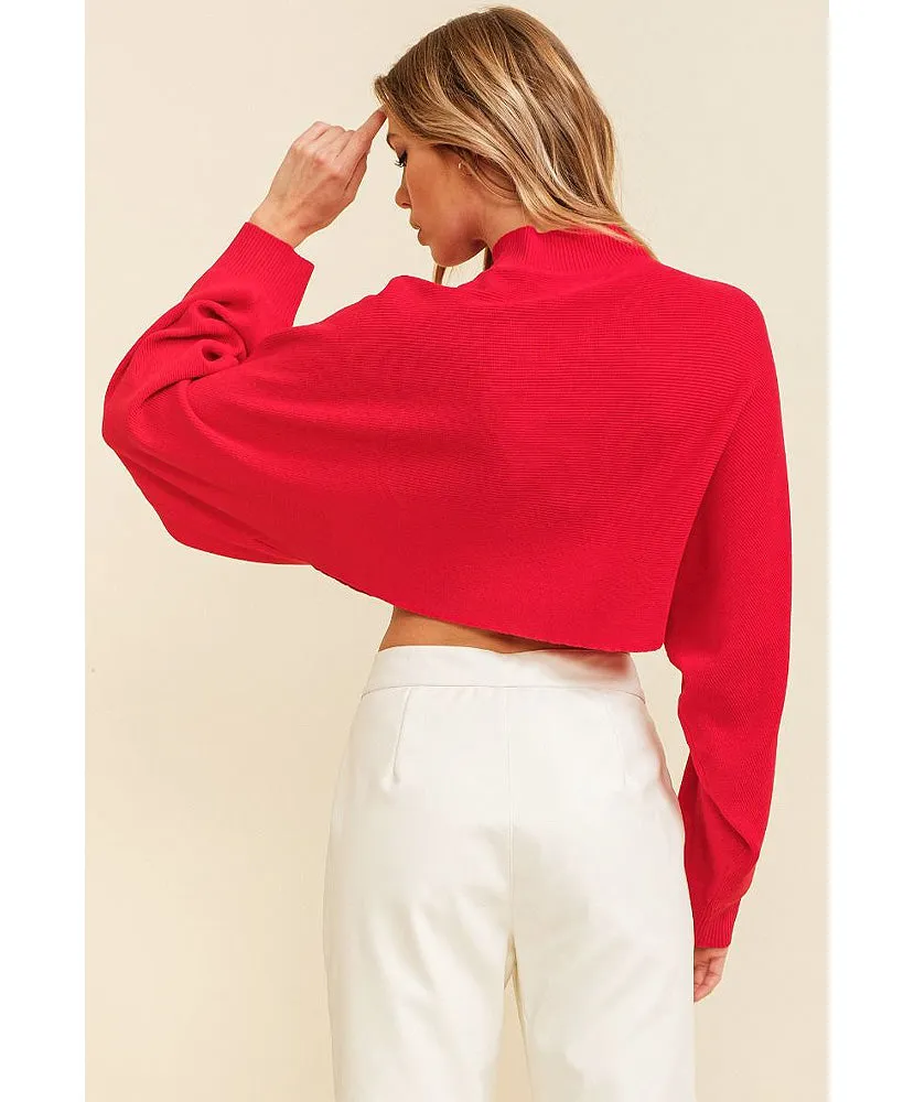Maddie Mock Neck Cropped Sweater