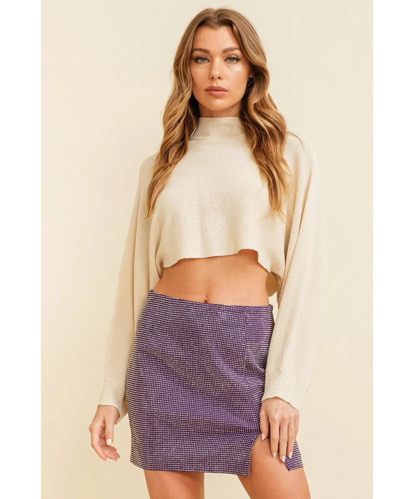 Maddie Mock Neck Cropped Sweater