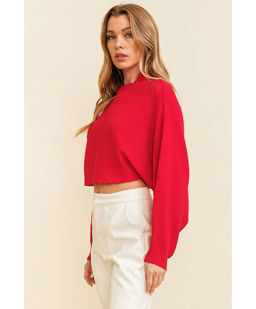 Maddie Mock Neck Cropped Sweater