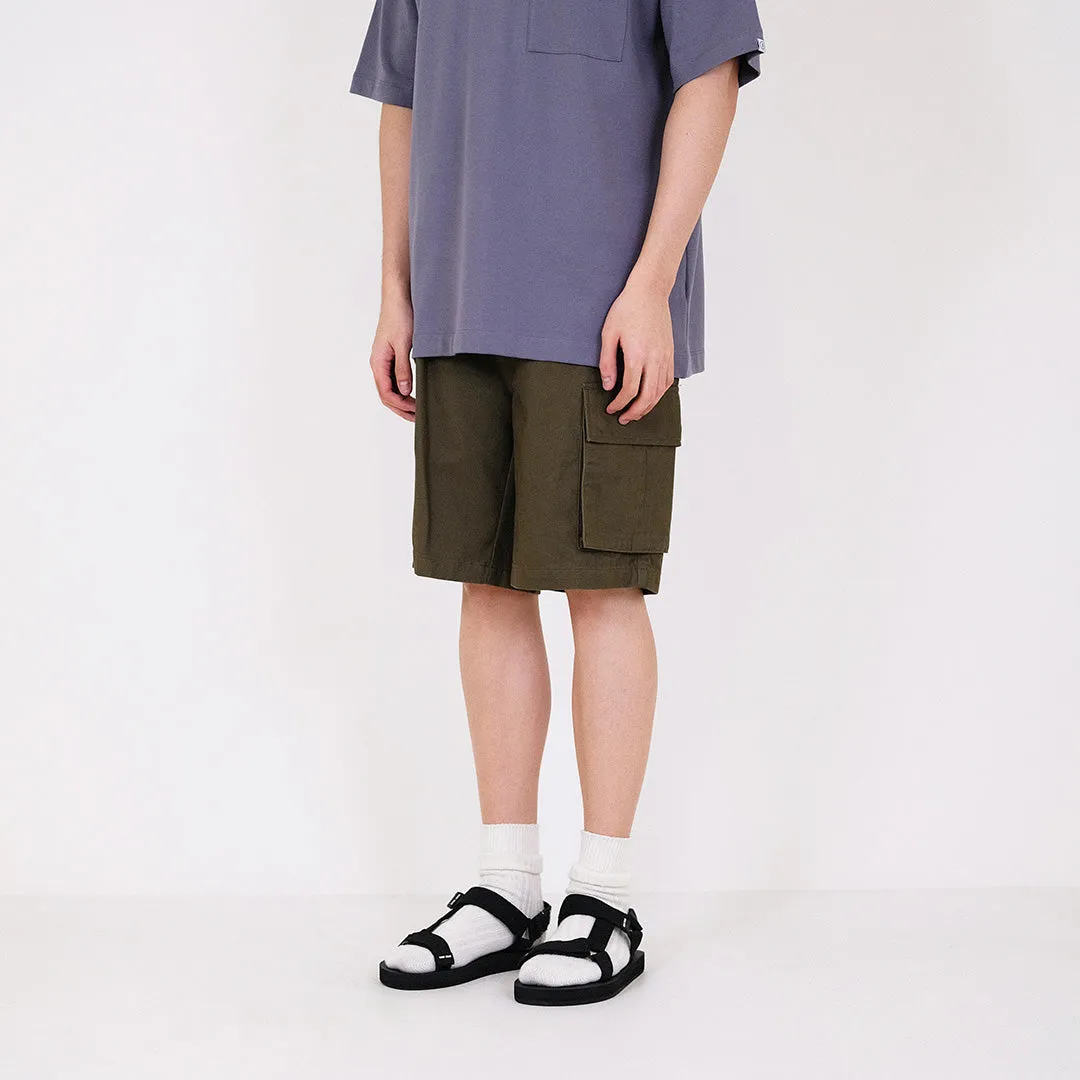Men Slim Fit Twill Cargo Shorts - Army Green - SM2312194C