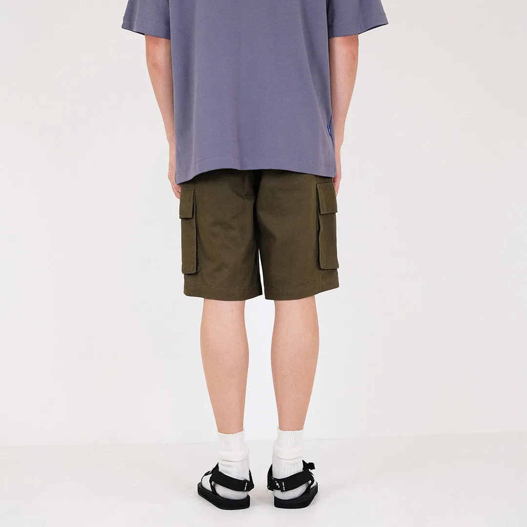 Men Slim Fit Twill Cargo Shorts - Army Green - SM2312194C