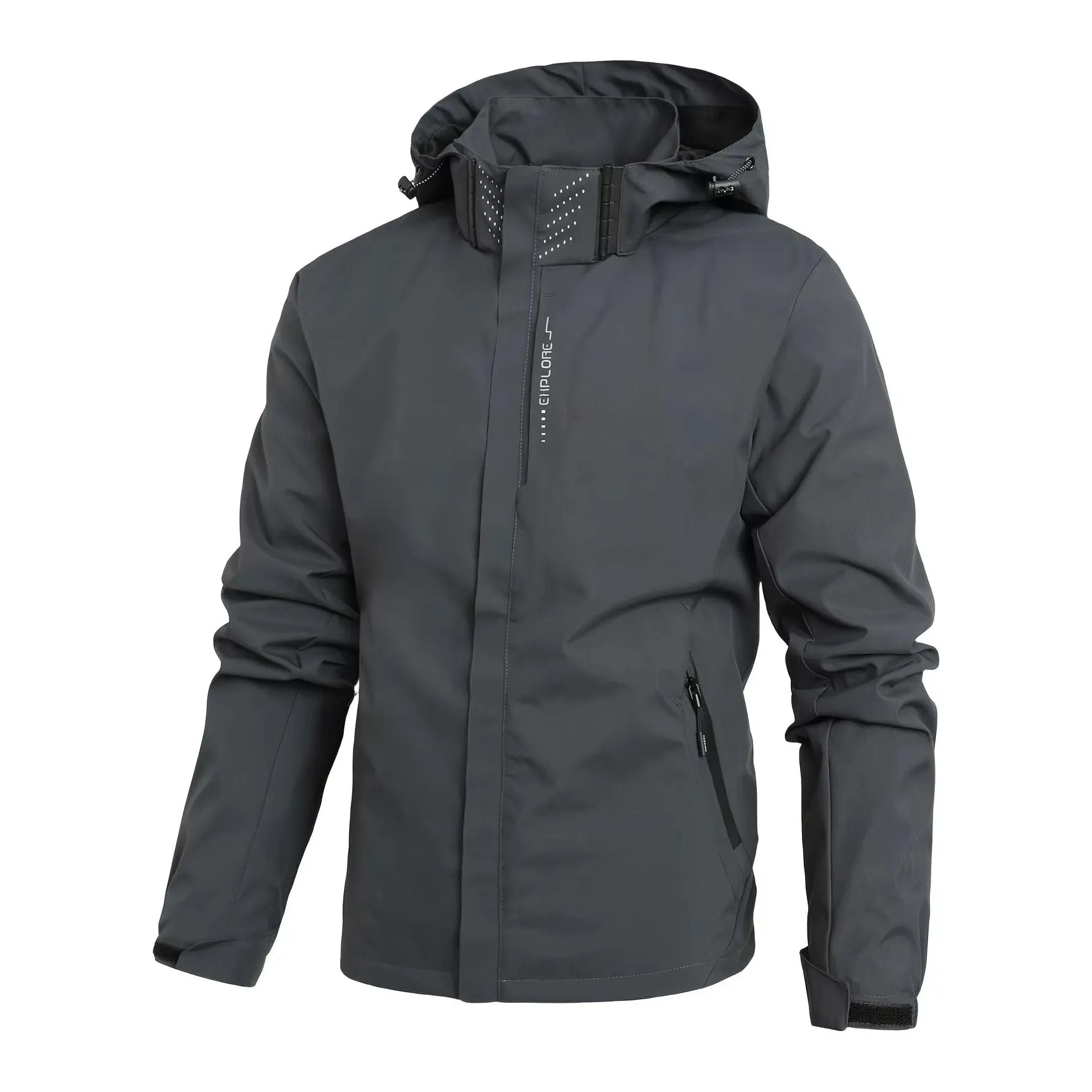 Men'S Lightweight Waterproof Rain Jacket, Hooded Shell Outdoor Raincoat Hiking Windbreaker Jacket Coat