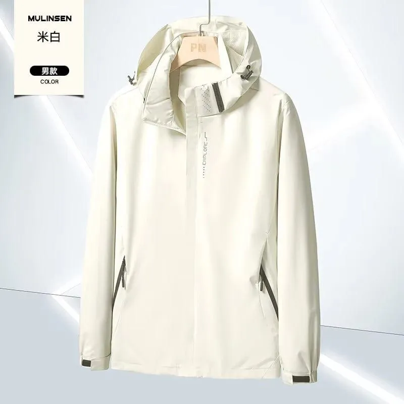Men'S Lightweight Waterproof Rain Jacket, Hooded Shell Outdoor Raincoat Hiking Windbreaker Jacket Coat