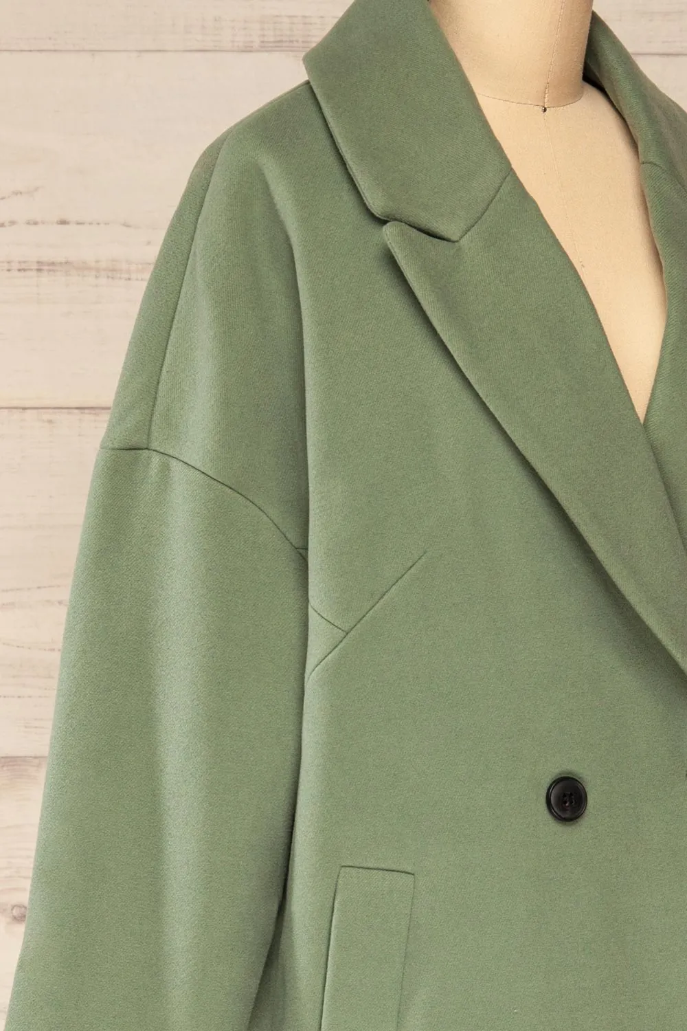 Nahaven Sage | Buttoned Trench Coat