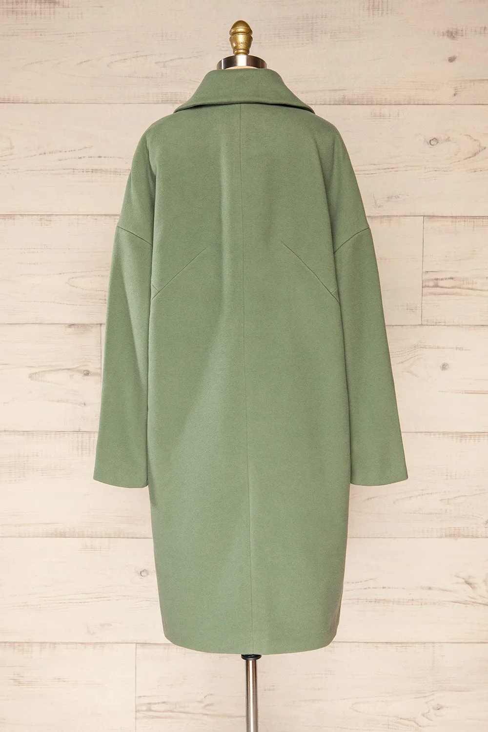 Nahaven Sage | Buttoned Trench Coat