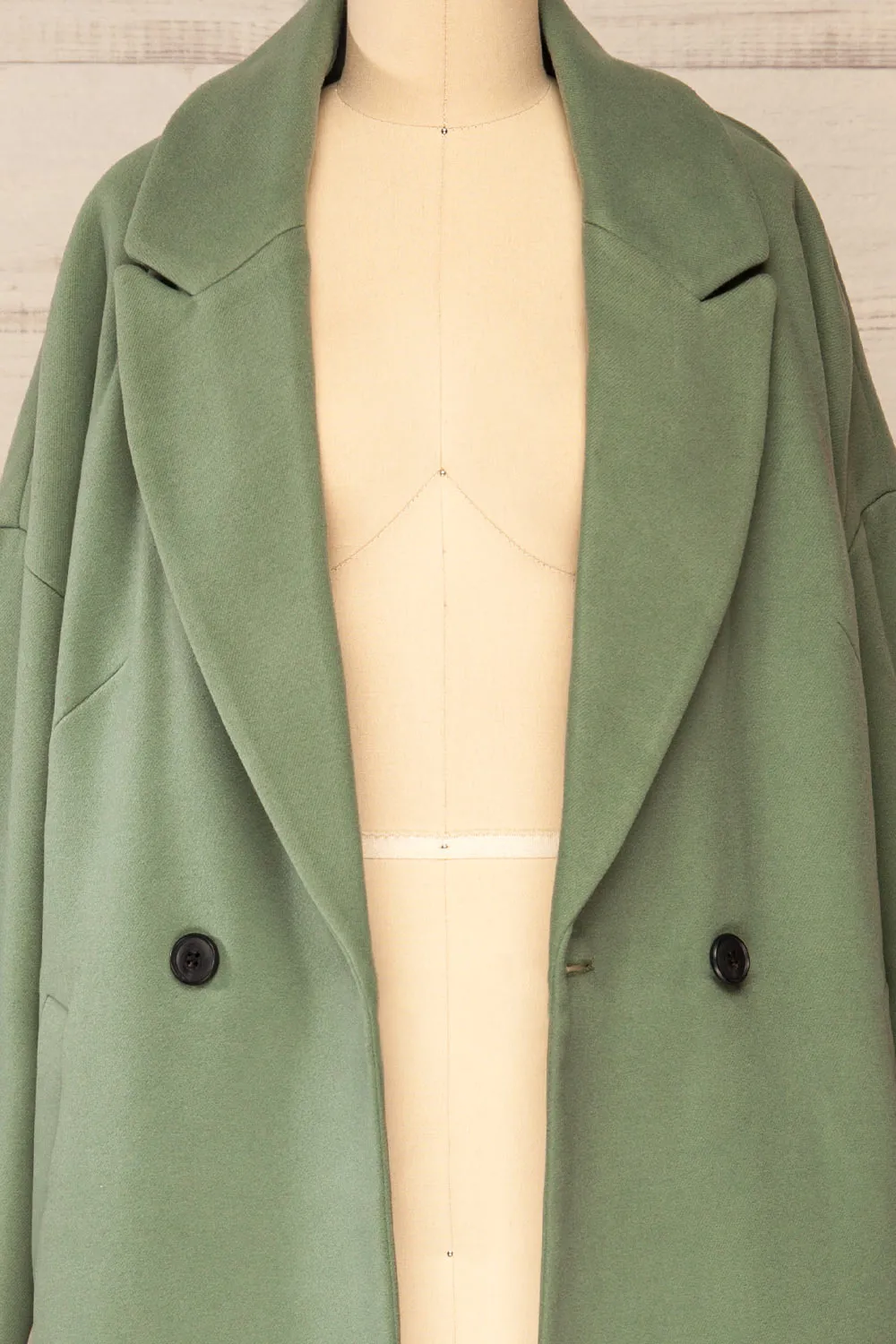 Nahaven Sage | Buttoned Trench Coat