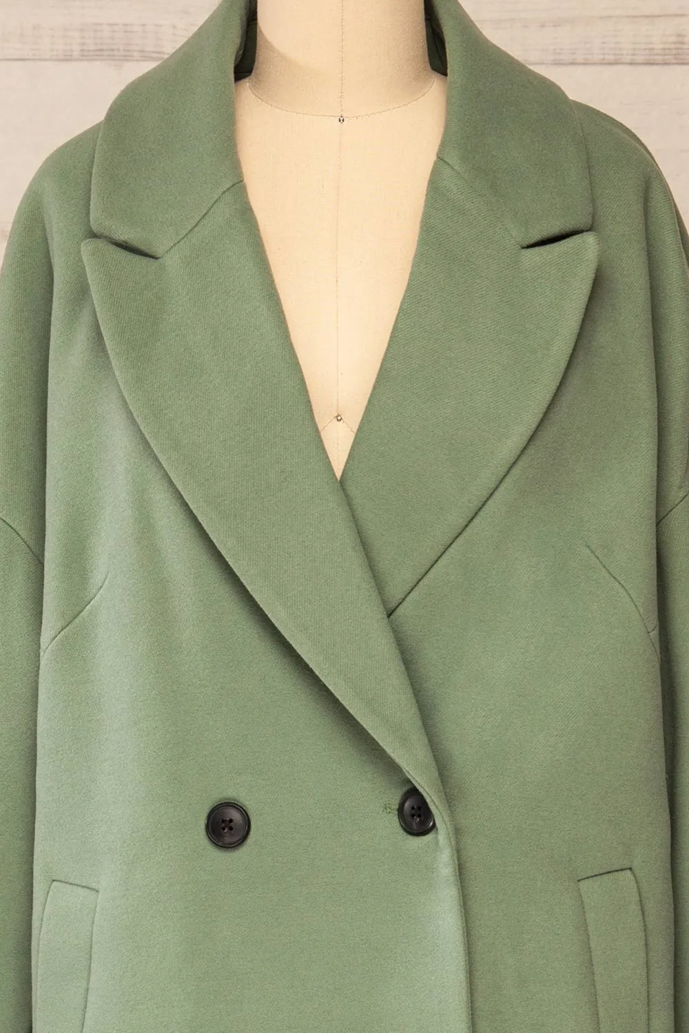 Nahaven Sage | Buttoned Trench Coat