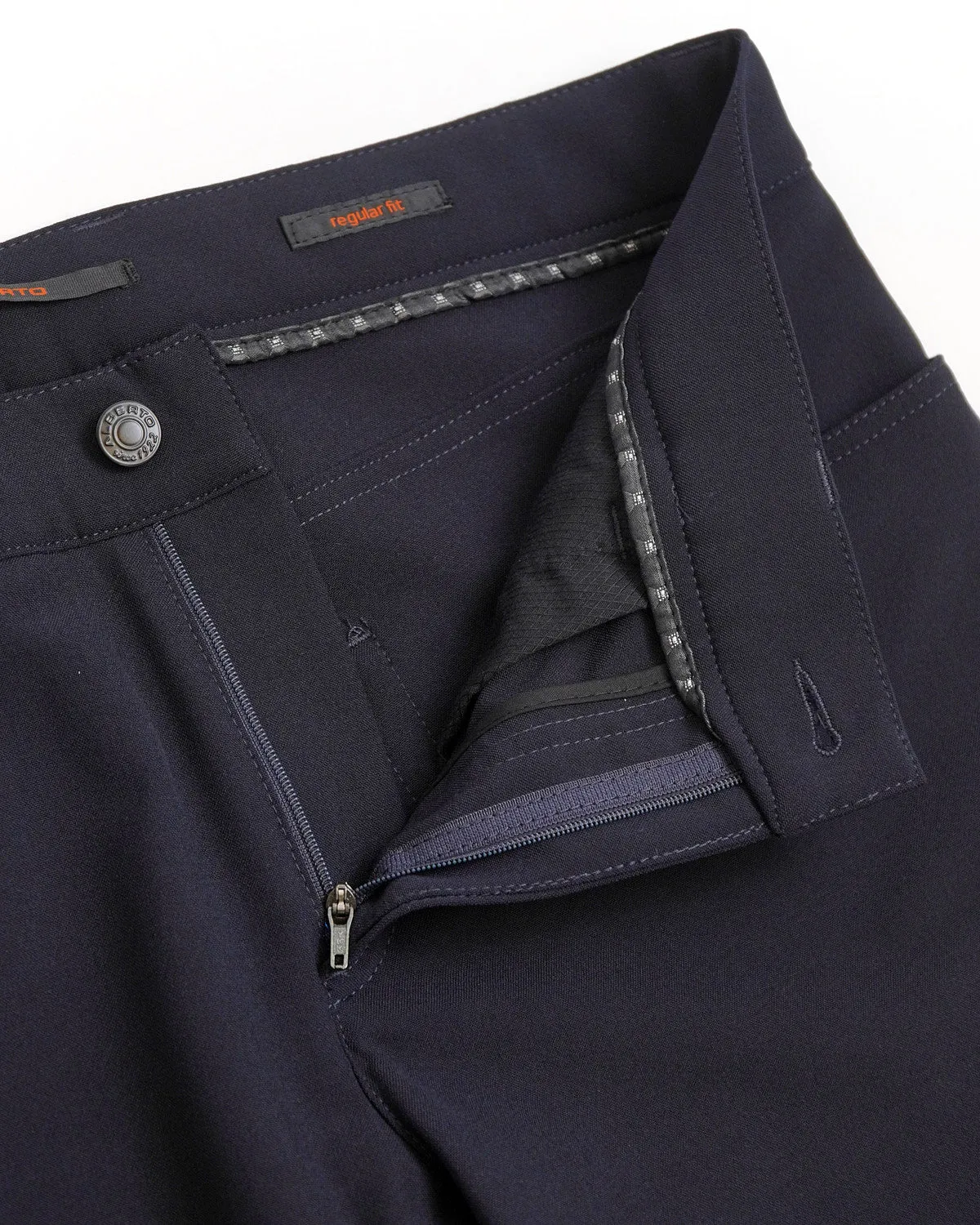 Navy 'Pipe' Regular Slim Fit Ceramica 5 Pocket Tech Dress Pants
