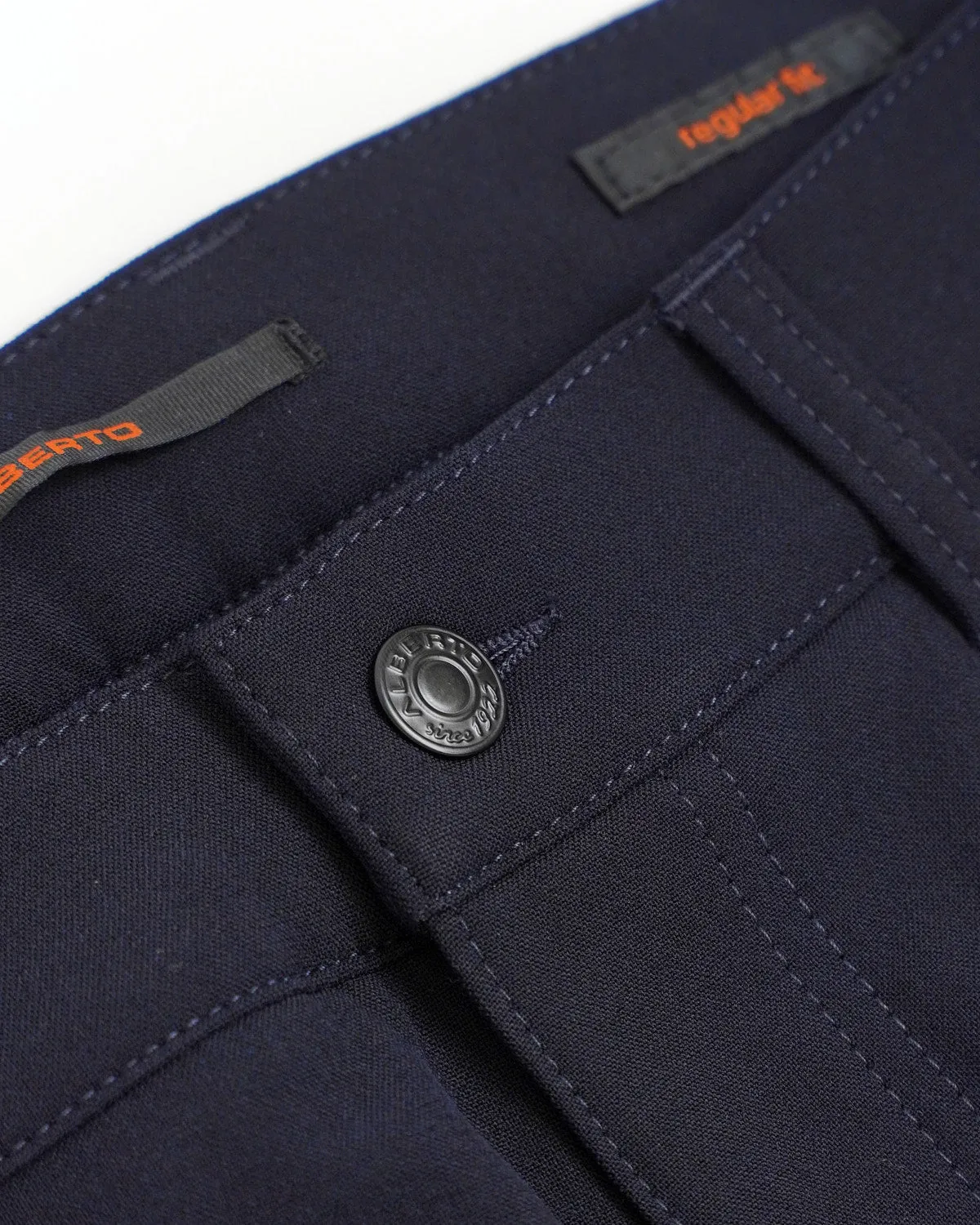 Navy 'Pipe' Regular Slim Fit Ceramica 5 Pocket Tech Dress Pants
