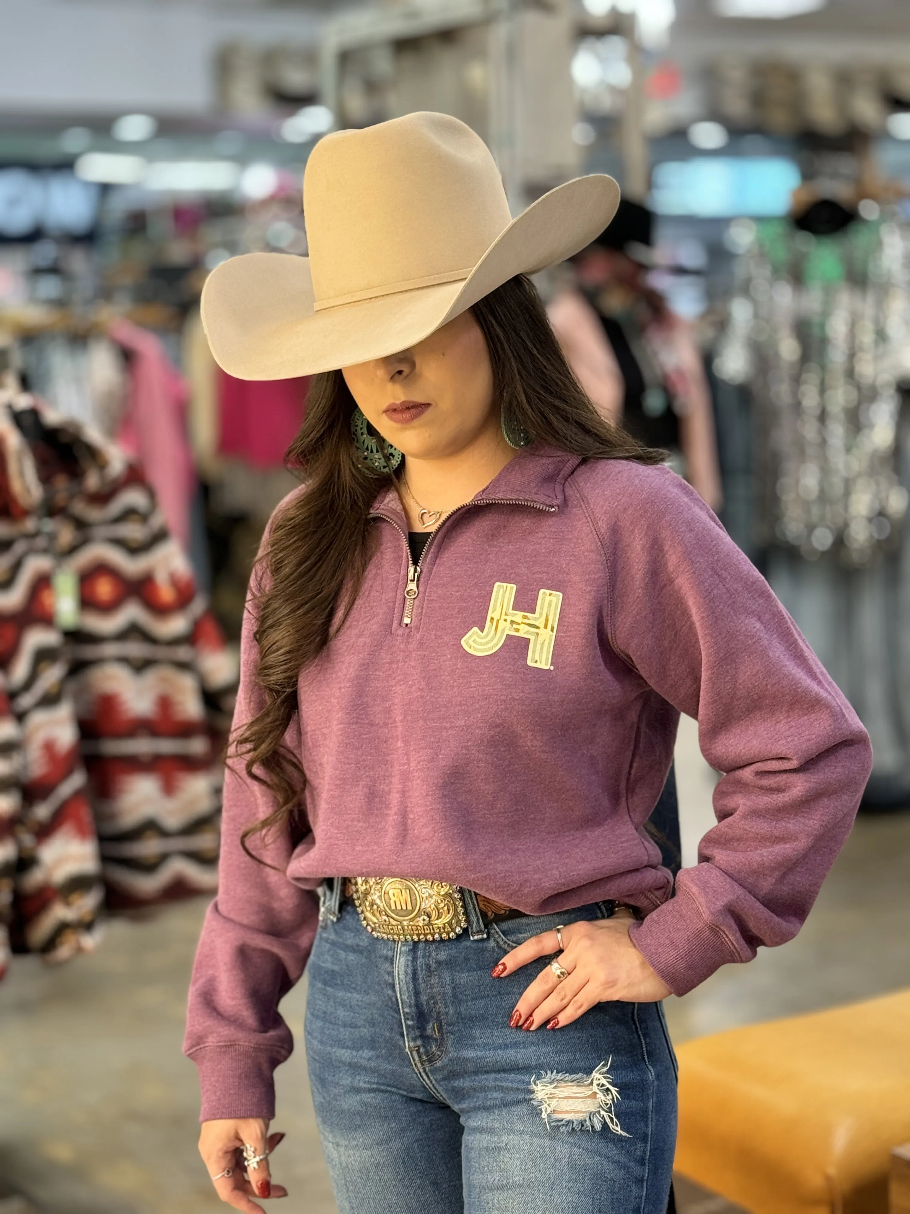NEW 2023 JH Womens Heather Port Quarter Zip Sweater