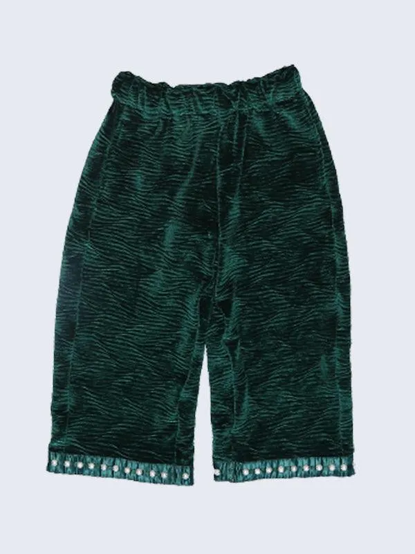 One Friday Green Frill Trouser