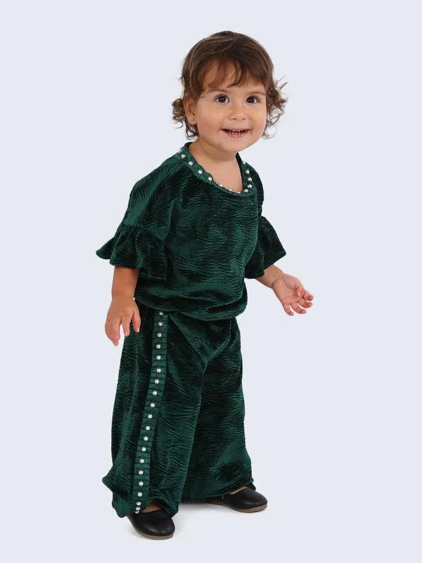 One Friday Green Frill Trouser