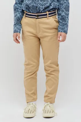 One Friday Striped Waist Beige Trouser