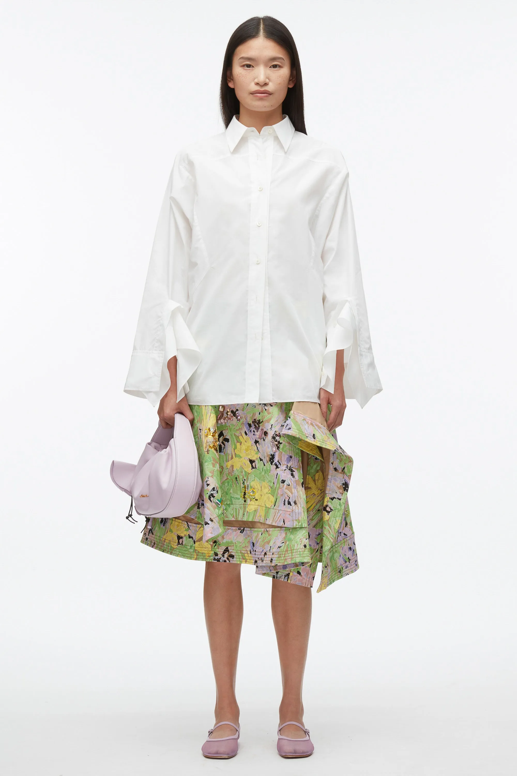 Oversize Shirt with Cascade Cuff
