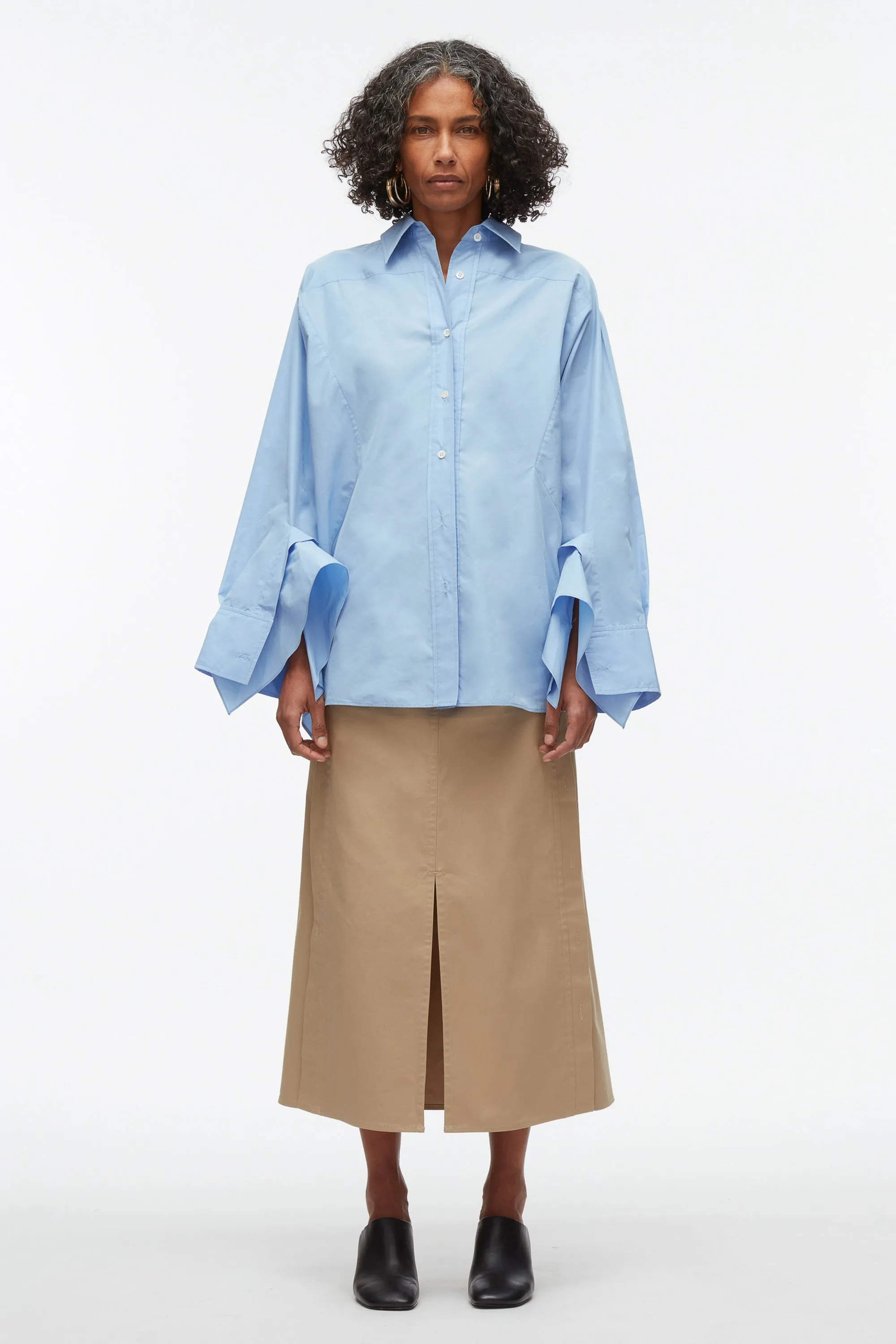 Oversize Shirt with Cascade Cuff