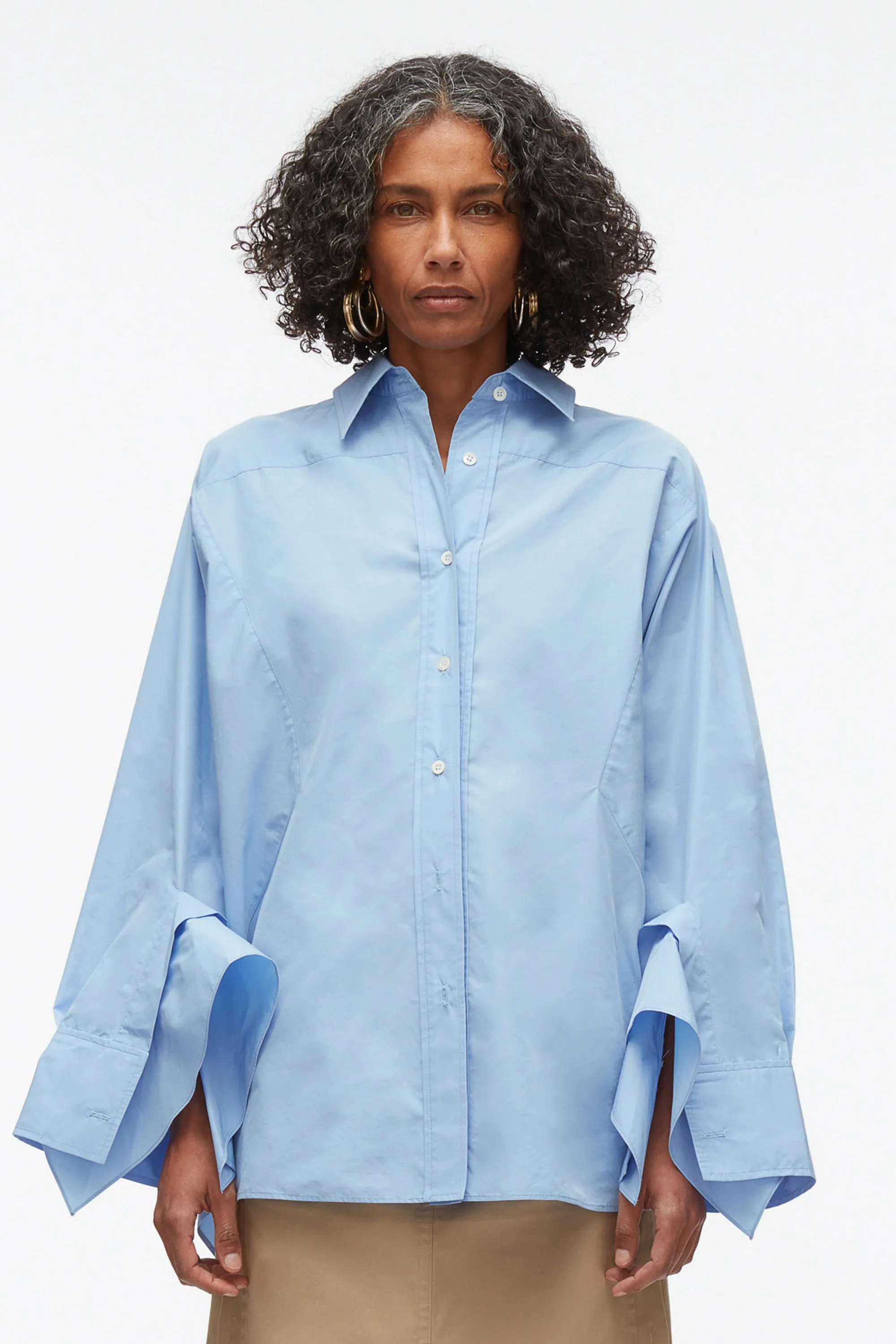 Oversize Shirt with Cascade Cuff