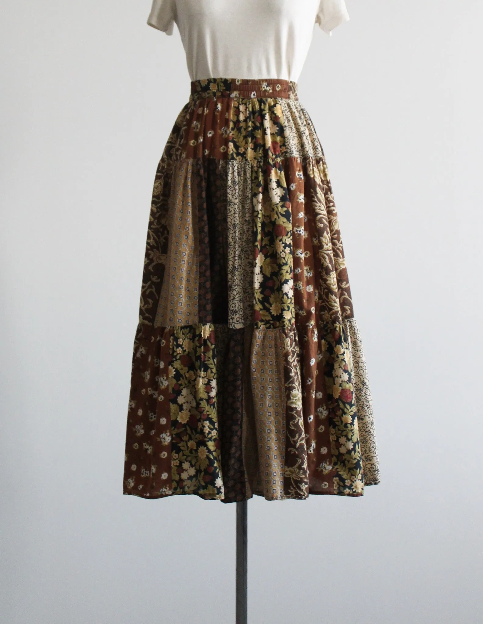 patchwork maxi skirt