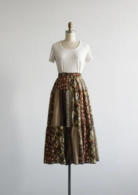 patchwork maxi skirt