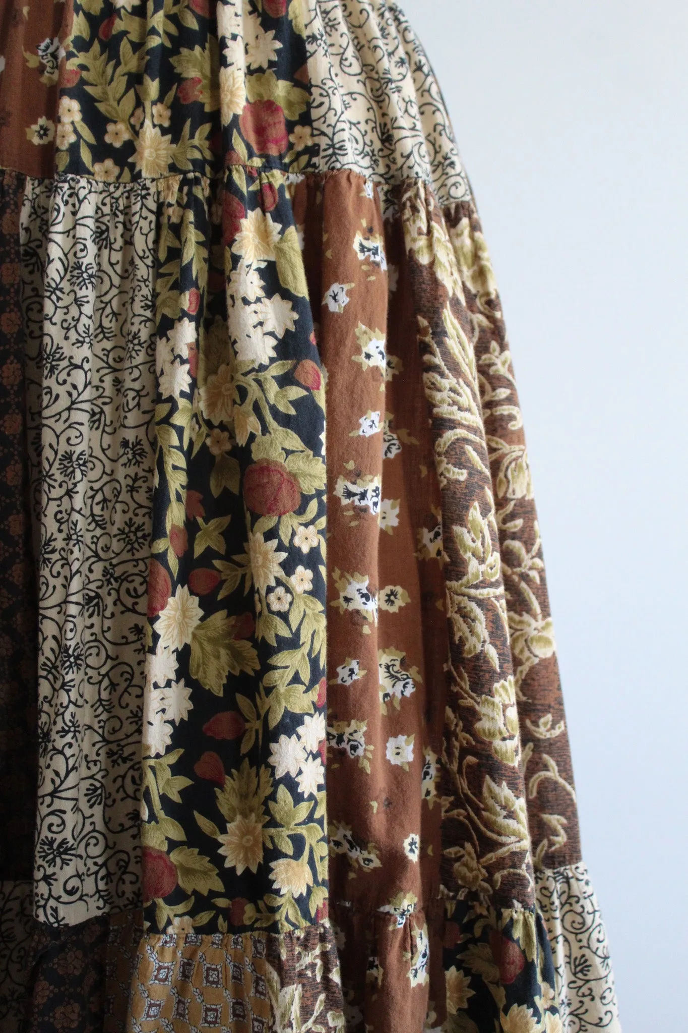patchwork maxi skirt