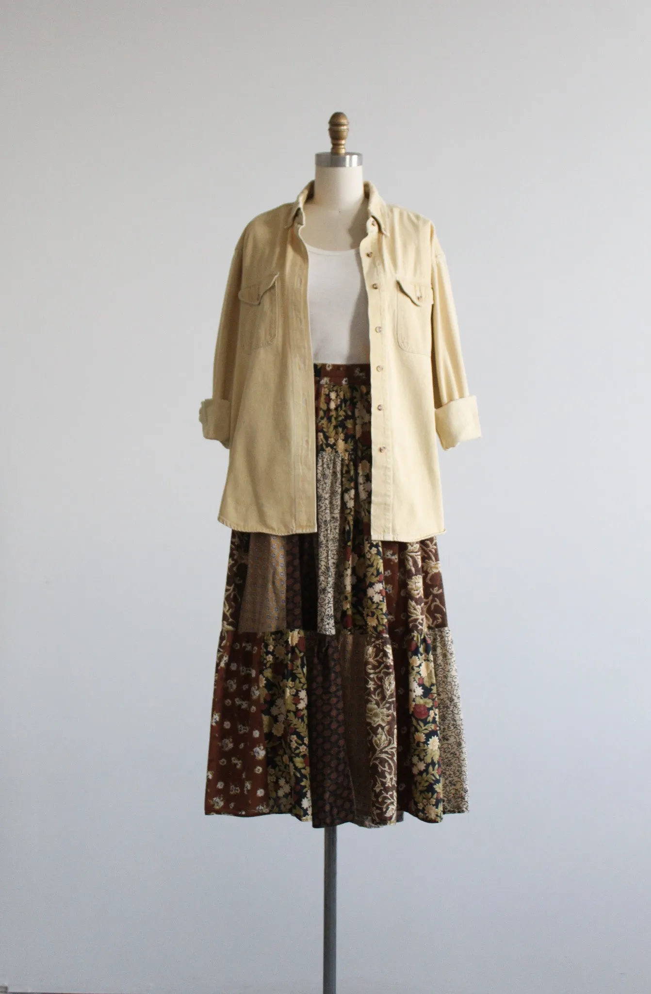 patchwork maxi skirt
