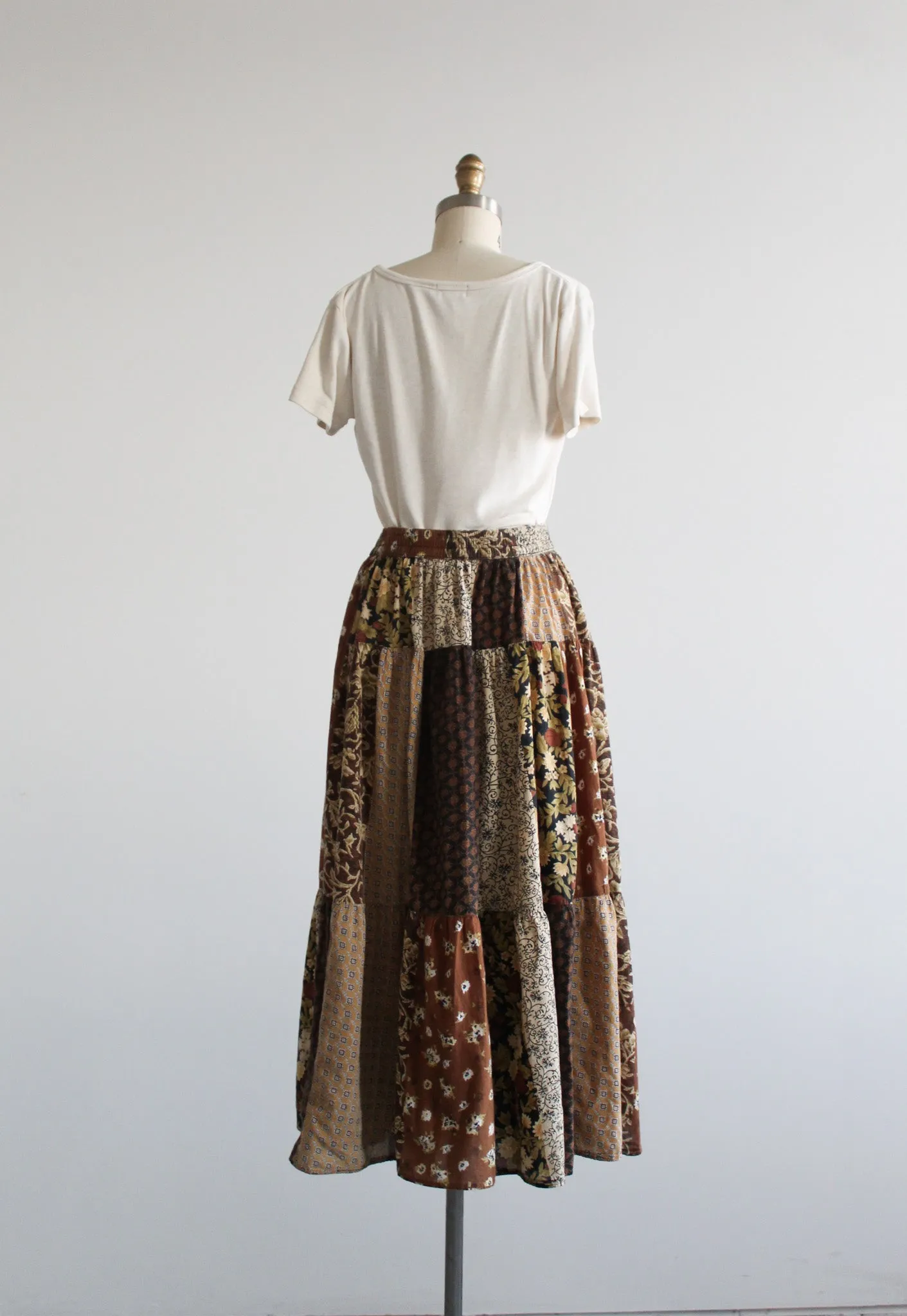 patchwork maxi skirt