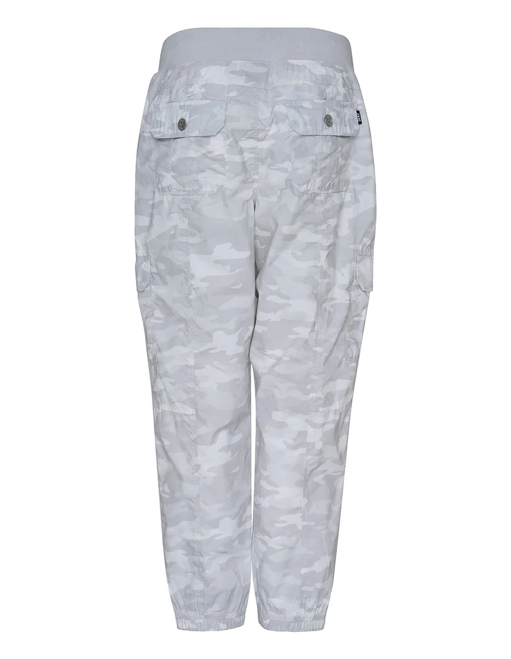 Peached Poplin Cargo Rib Waist Pants