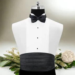 Peluche Regal Attire Black Cummerband & Bowtie Set