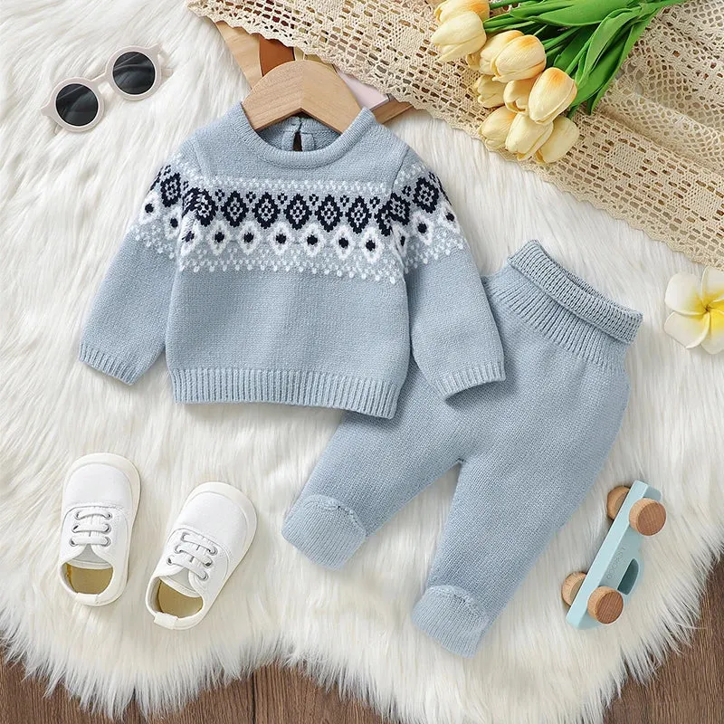 Petite Knit® Fair Isle Sweater & Trousers Set