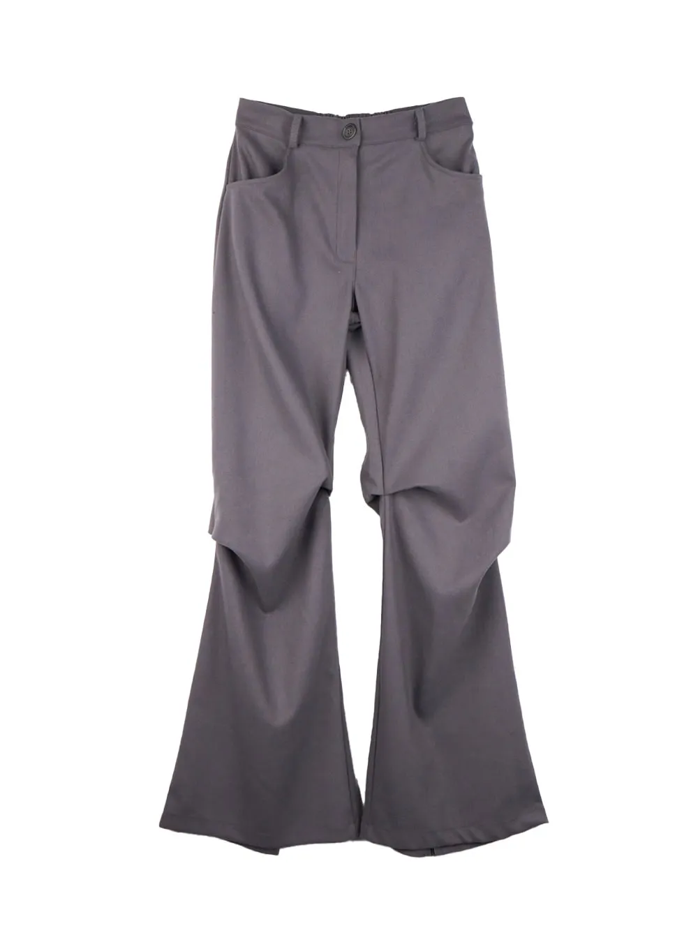 Pintuck Wool-Blend Flared Pants CN421