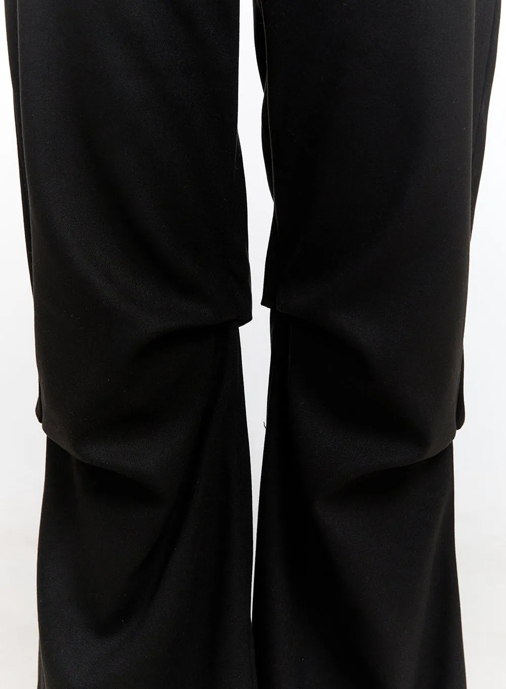 Pintuck Wool-Blend Flared Pants CN421