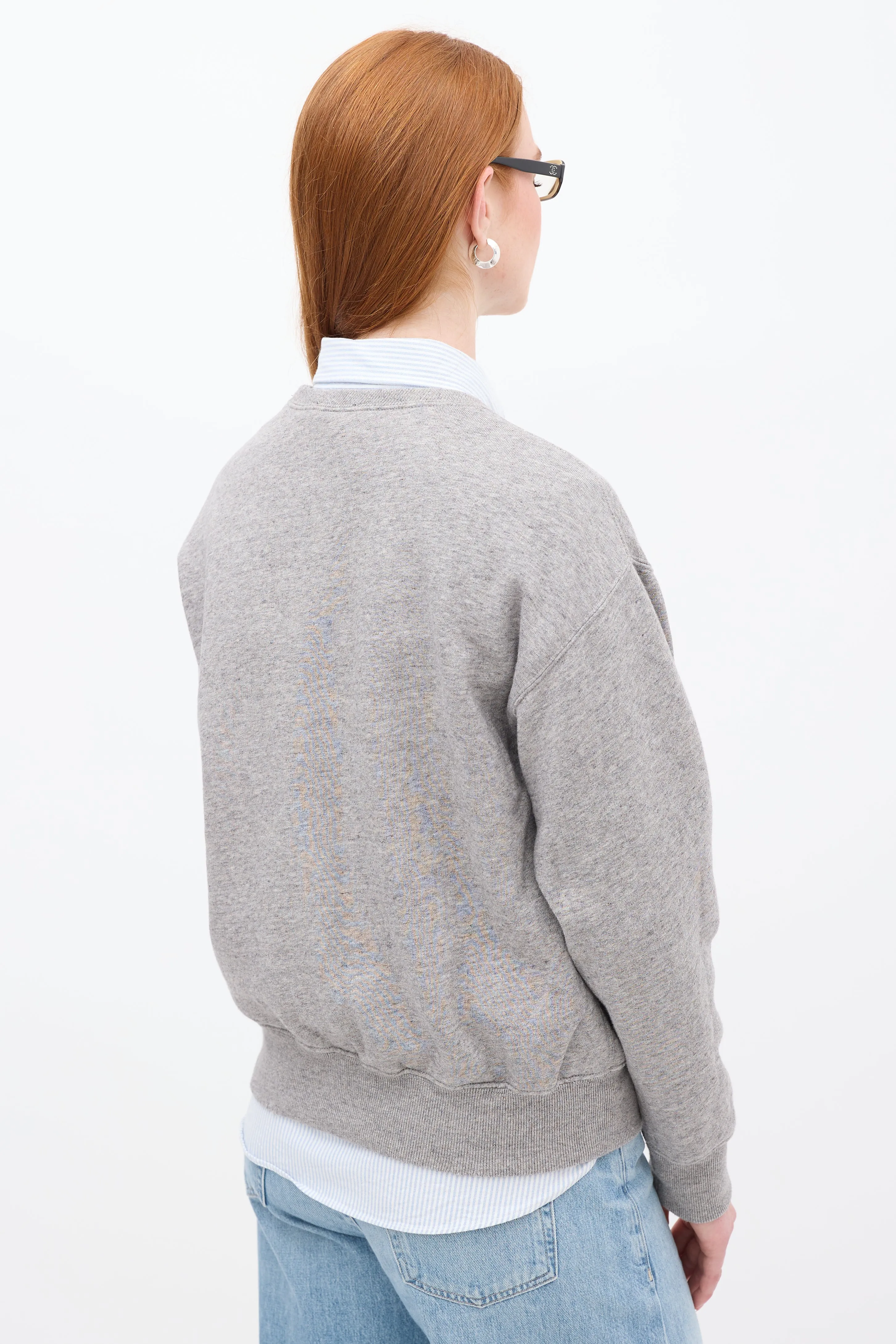 Polo Grey & Multi Embroidered Crewneck