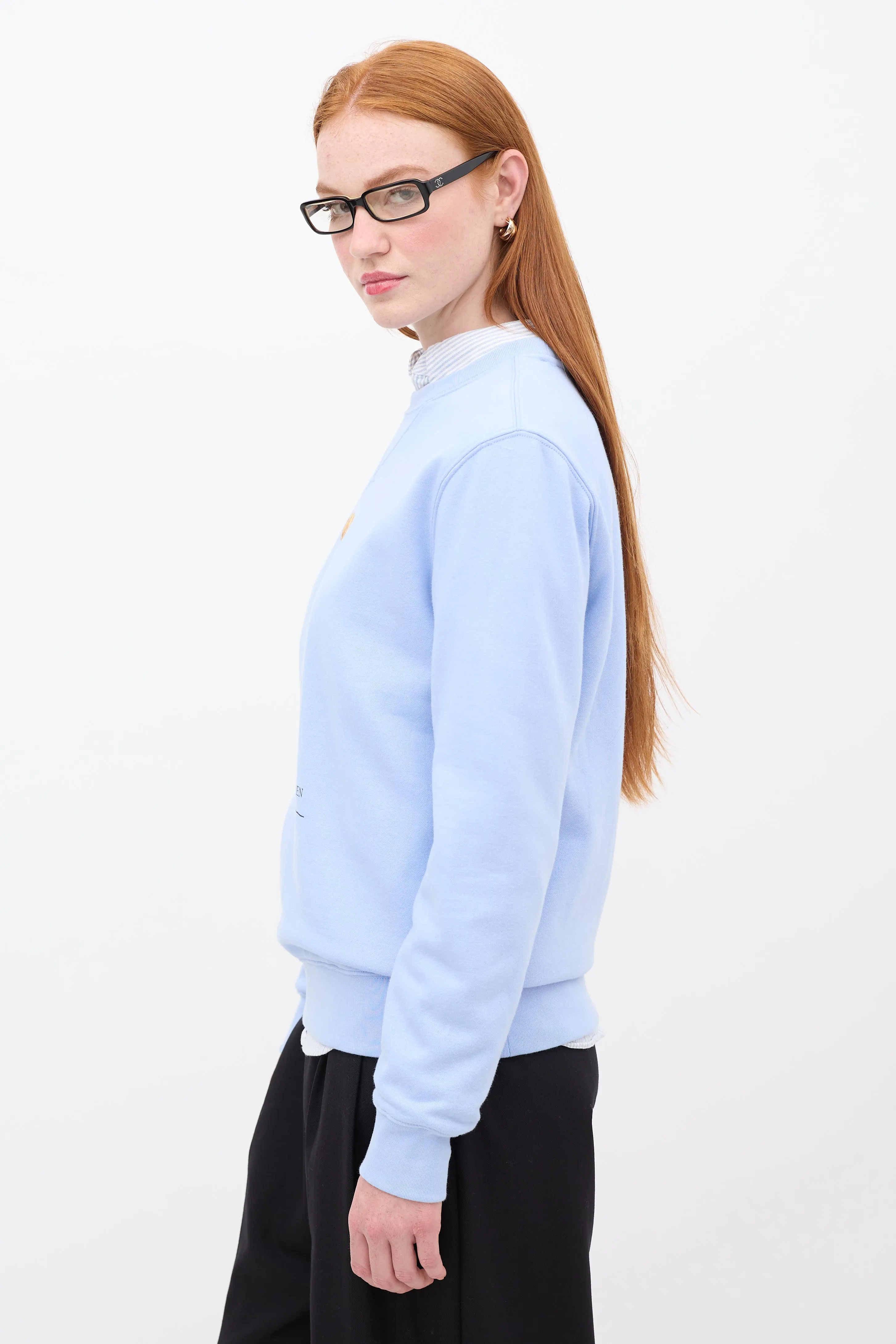 Polo Light Blue & Multicolour Graphic Crewneck