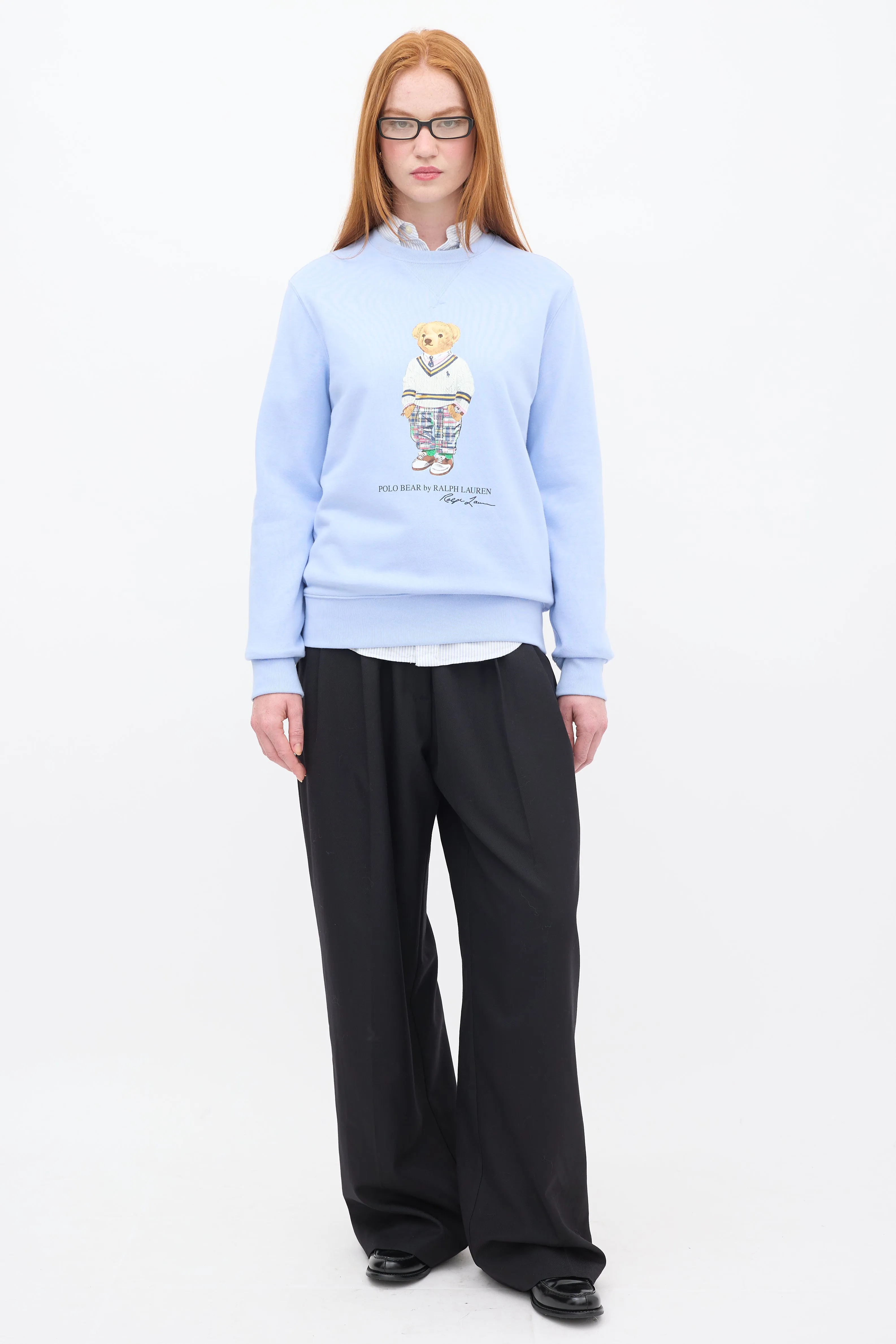 Polo Light Blue & Multicolour Graphic Crewneck