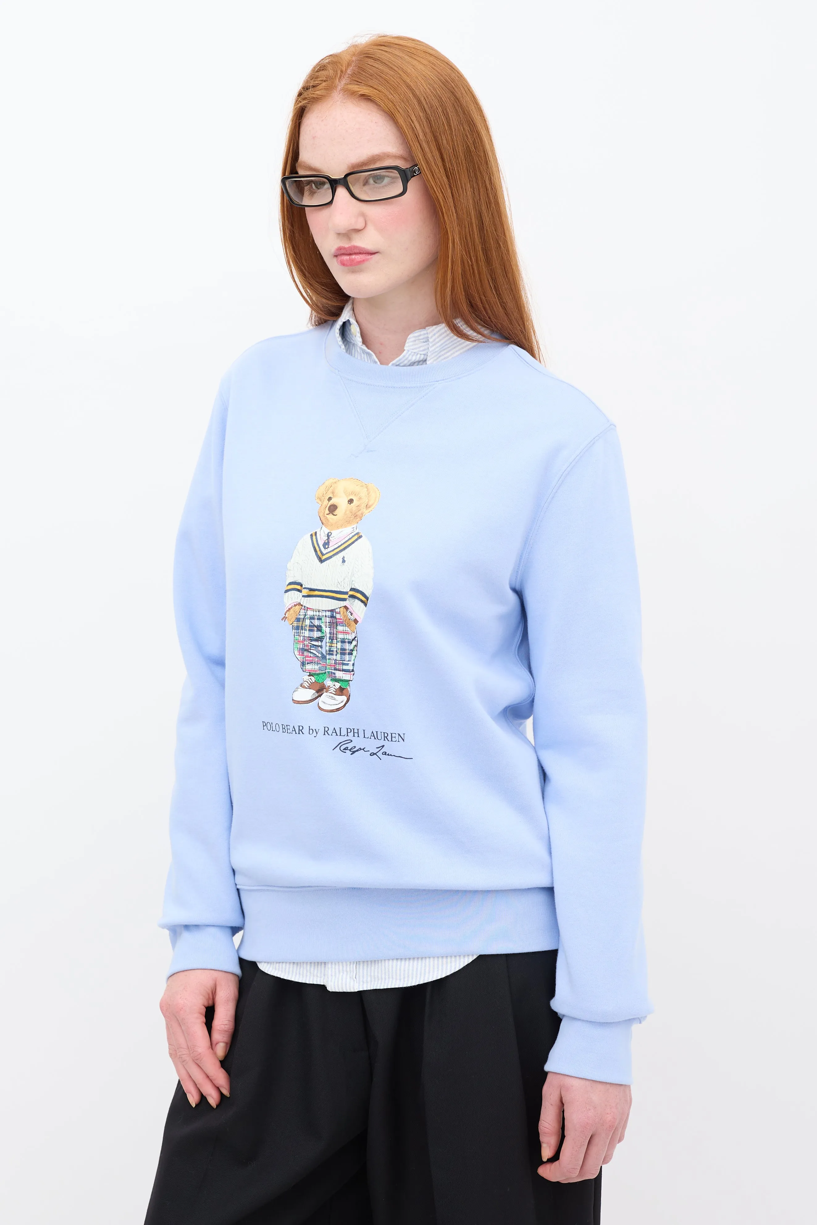 Polo Light Blue & Multicolour Graphic Crewneck