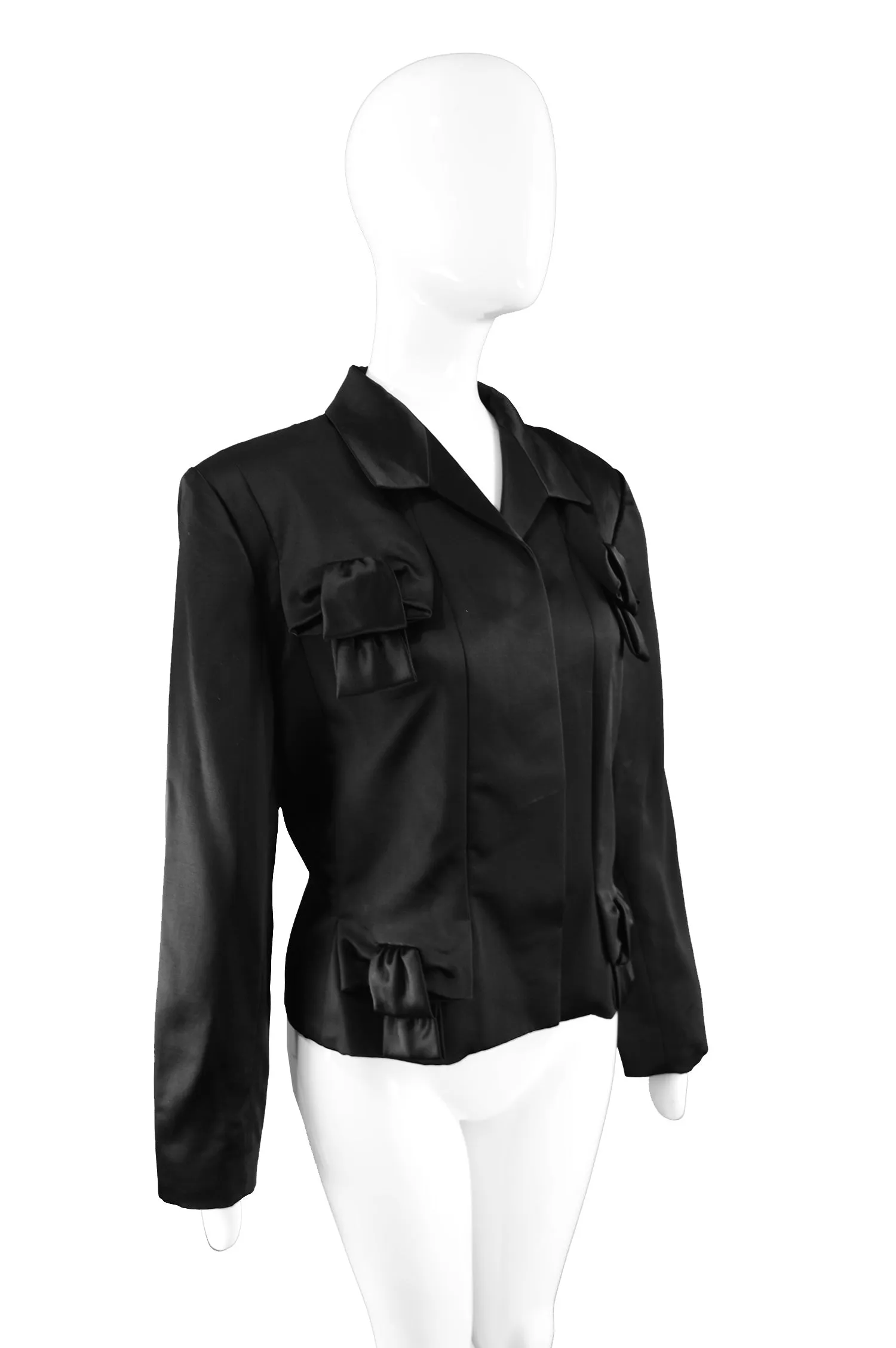 Preowned Black Satin Evening Jacket, 1996
