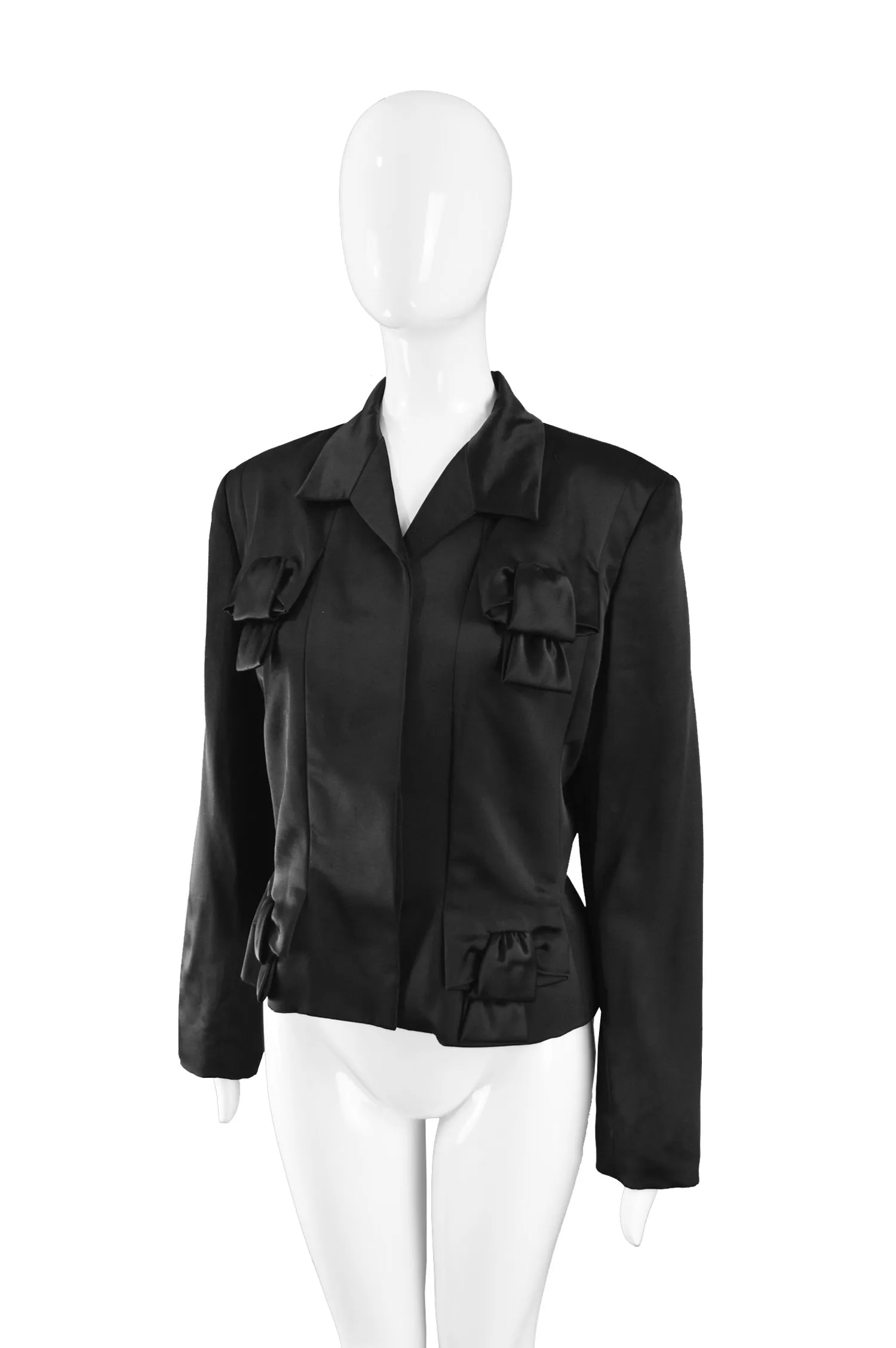 Preowned Black Satin Evening Jacket, 1996
