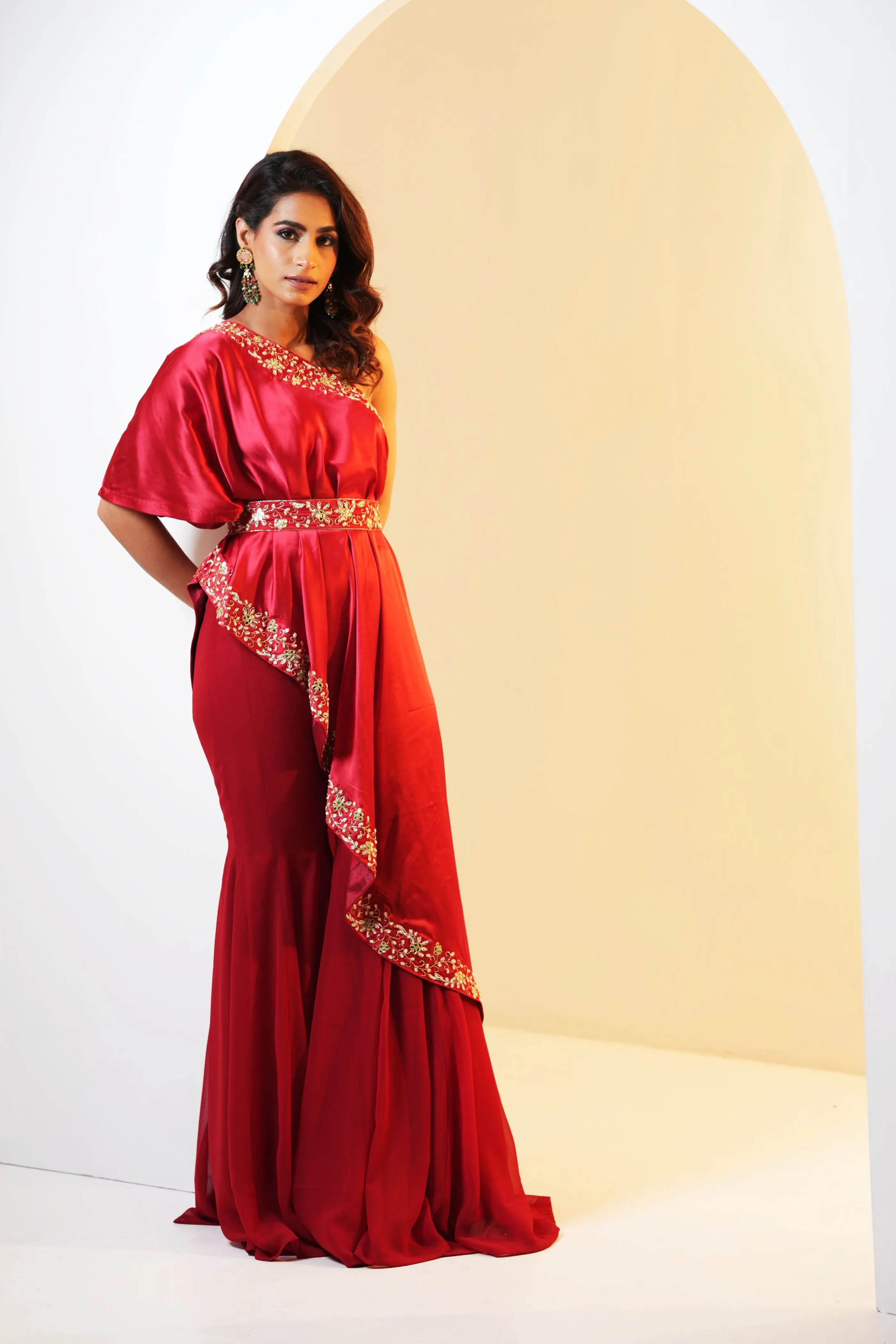 Rashika Sharma's drape care and flared pants set - Rent