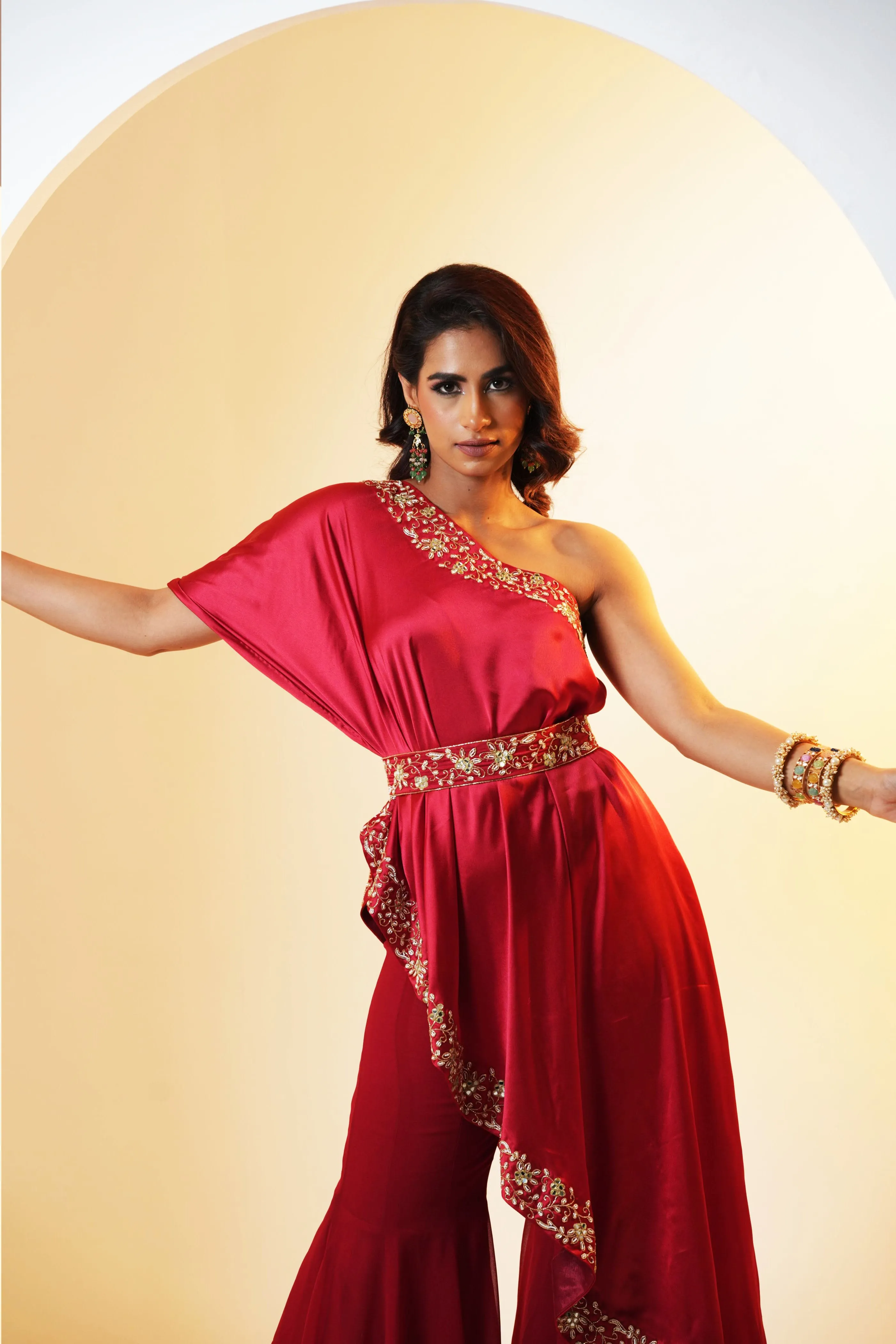 Rashika Sharma's drape care and flared pants set - Rent