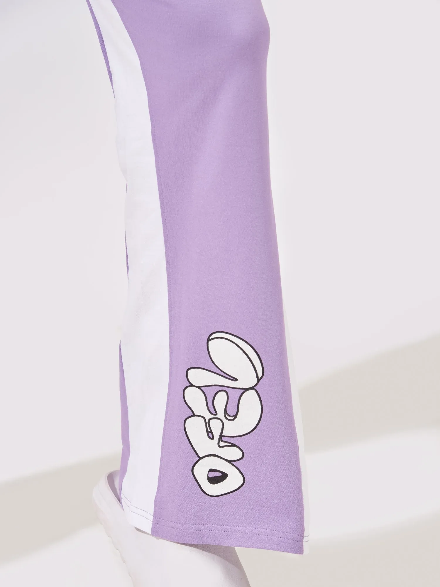 Retro Lavender Bell Bottom Jogger