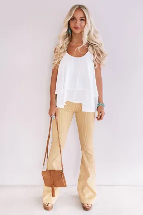 Sand Tropez Ruffle Tank In White